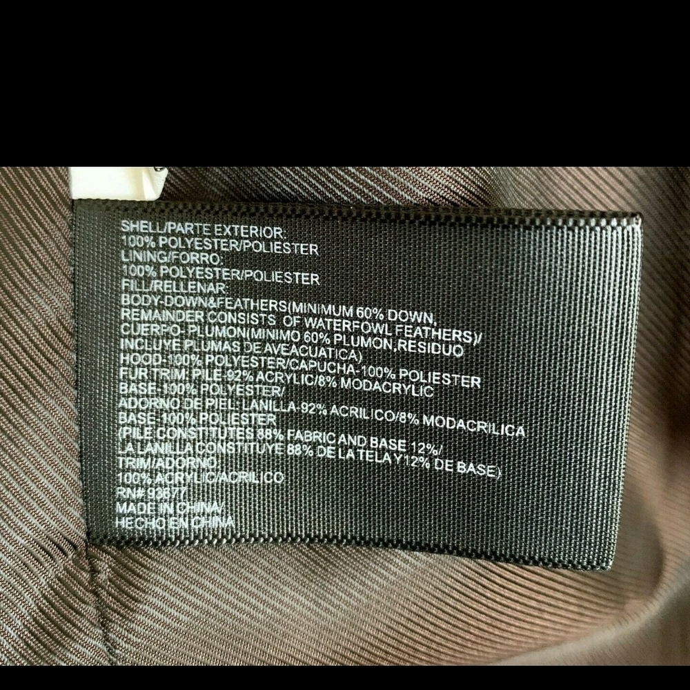 a.n.a. Puffer Jacket Zip Brown - Picture 3 of 4